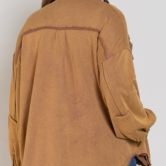 POL Button Front Closure Jacket/ Shacket Brown NWOT X Large - Picture 3 of 8